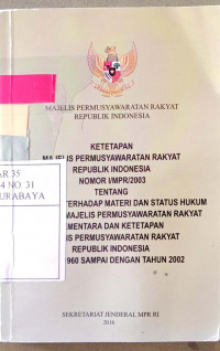 Image of Ketetapan majelis permusyawaratan rakyat republik indonesia .... 2002